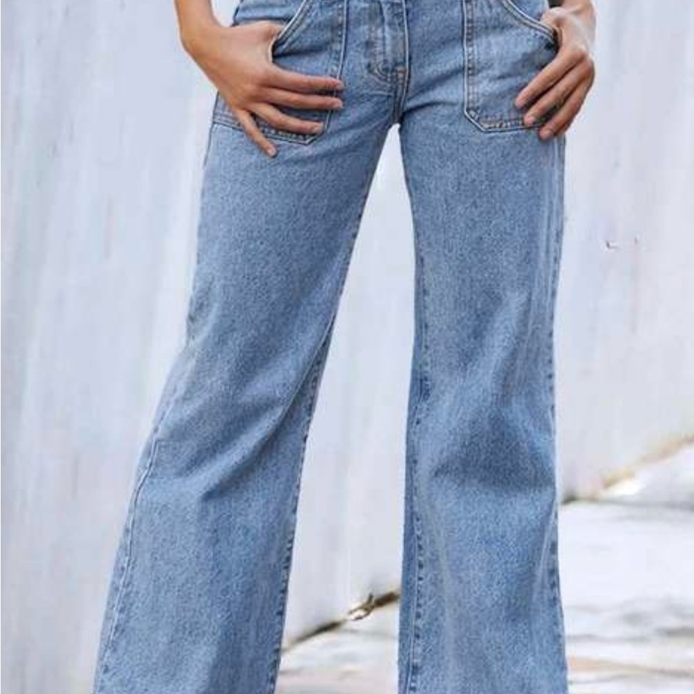 Flamingals Light Blue Frayed Hem Jeans - Picture 4 of 9